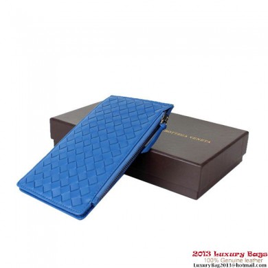 Bottega Veneta Intrecciato Light Calf Card Case BV188 Blue BV211ta99