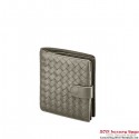 Bottega Veneta 114073 V001N 2808 Intrecciato Nappa Flap French Wallet Steel BV184Rp39