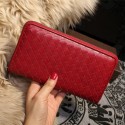 Bottega Veneta Intrecciato Nappa Zip Around Wallets 114073 Red BV1200KX22