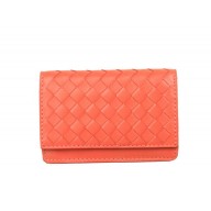 Bottega Veneta Intrecciato Nappa Card Case 5810 Light Red BV844Gp37