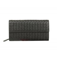 Imitation Best Bottega Veneta Intrecciato Nappa Continental Wallet 5809 Black BV865NP24