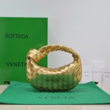 Fashion Bottega Veneta Mini intrecciato leather top handle bag 651876 gold BV588Of26