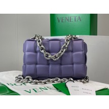 High Quality Fake Bottega Veneta THE CHAIN CASSETTE Expedited Delivery 631421 purple & Hardware Silver finish BV89kU69