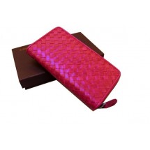 Imitation Bottega Veneta Intrecciato Nappa Zip Around Wallet 17004 Peach BV1052hc46