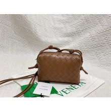 Bottega Veneta Mini intrecciato leather cross-body bag 680254 brown BV730lV14