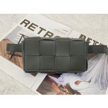 Fake Bottega Veneta CASSETTE Mini intreccio leather belt bag 651053 RAINTREE BV304RY48