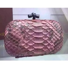 Fake Bottega Veneta Snake Leather Knot Clutch BV8653 Pink BV245zR45