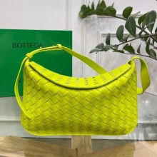 Imitation Bottega Veneta Intreccio leather shoulder bag 690226 Glittering green BV600wo43