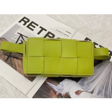 Replica Bottega Veneta CASSETTE Mini intreccio leather belt bag 651053 Lemon BV425Hd81