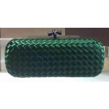 Replica Bottega Veneta STRETCH Knot Sheepskin Leather Clutch BV8651 Green BV820iF81