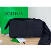 Copy Bottega Veneta nylon shoulder bag 591977 black&green BV441dK58